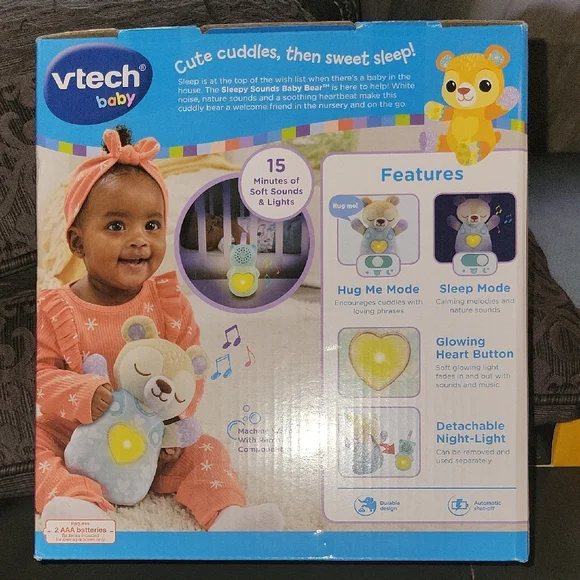 Sleepy Sounds Baby Bear - Cream and Purple - Picture 5 of 9